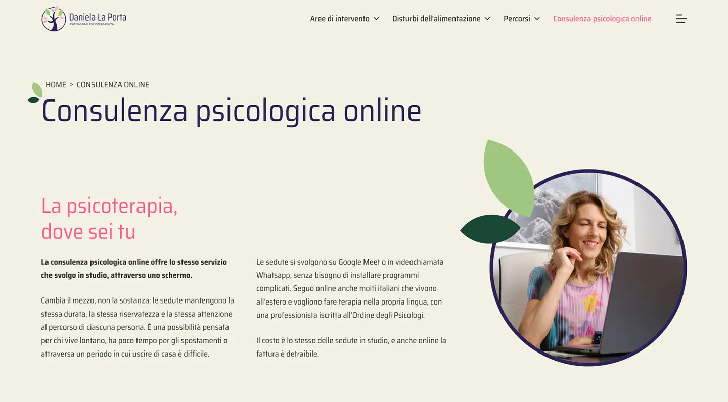 Design logo, photo shooting e sito web per psicologa 11 sviluppo sito web studio psicologia